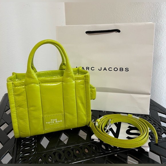 NWT Marc Jacobs Mini Tote Bag in Acid Lime Color - Picture 10 of 11